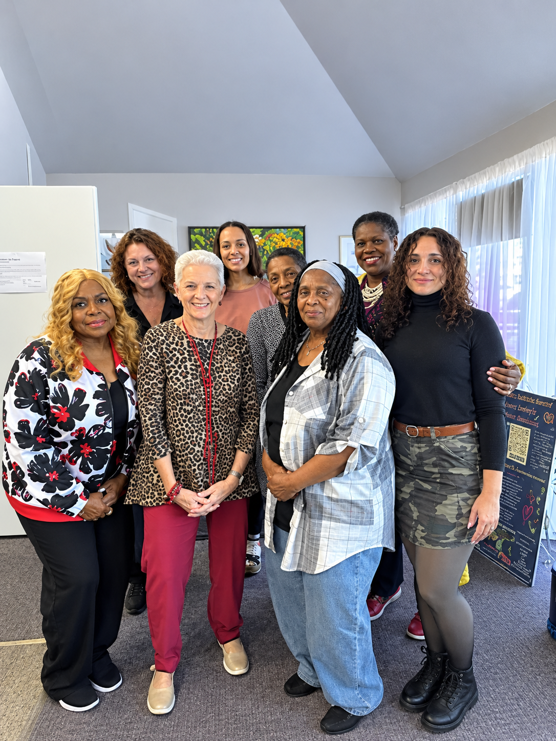 Women and young girls receiving support and encouragement
