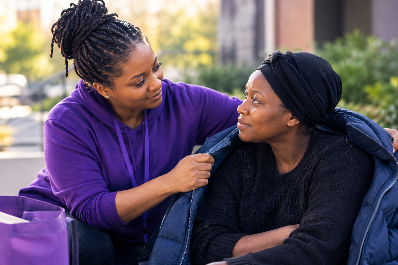 People receiving protection, dignity and support